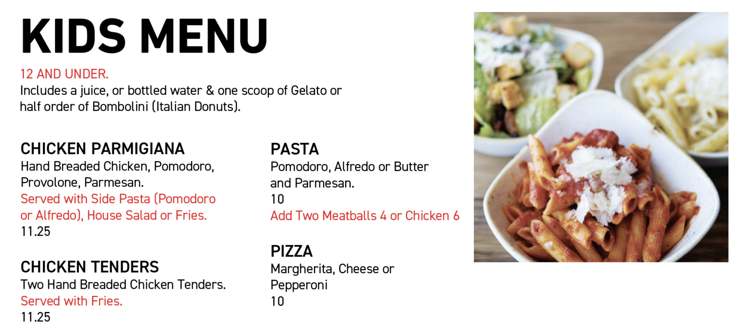 Kids Menu